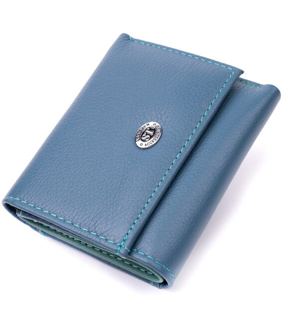 Маленький кошелек для женщин из натуральной кожи ST Leather 19501 Бирюзовый фото, картинка, изображение