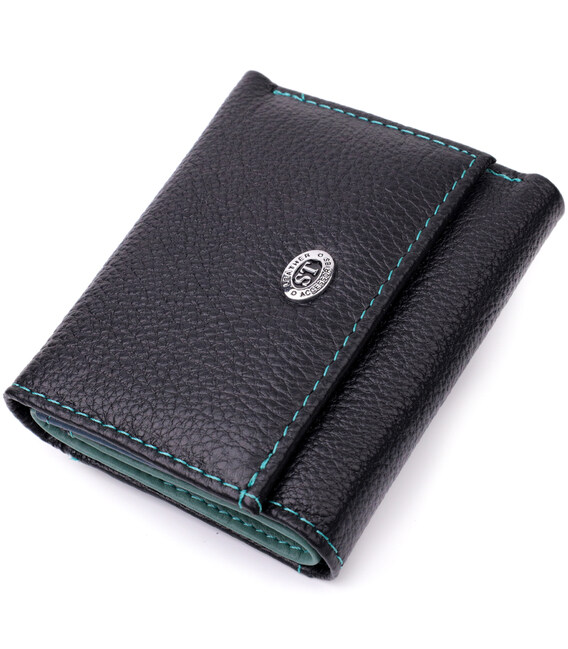 Жіночий невеликий гаманець з натуральної шкіри ST Leather 19504 Чорний картинка, зображення, фото