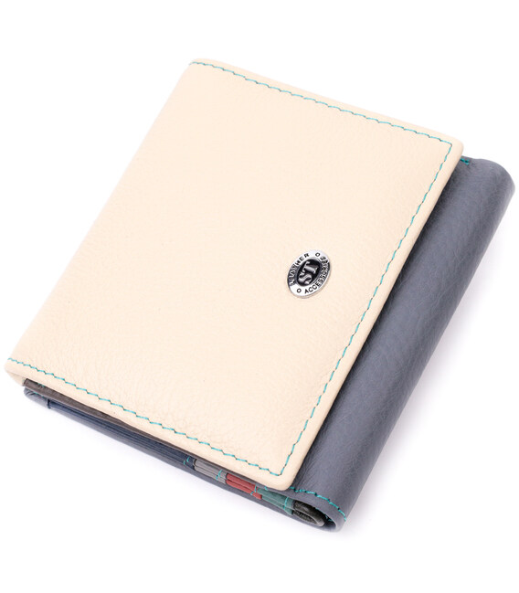 Кошелек женский с оригинальной монетницей из натуральной кожи ST Leather 19507 Разноцветный фото, картинка, изображение