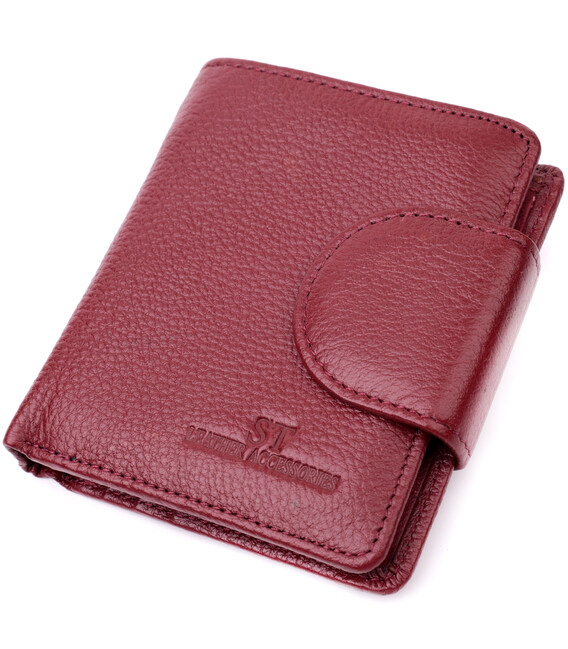 Женский кошелек вертикального типа из натуральной кожи ST Leather 22452 Бордовый фото, картинка, изображение