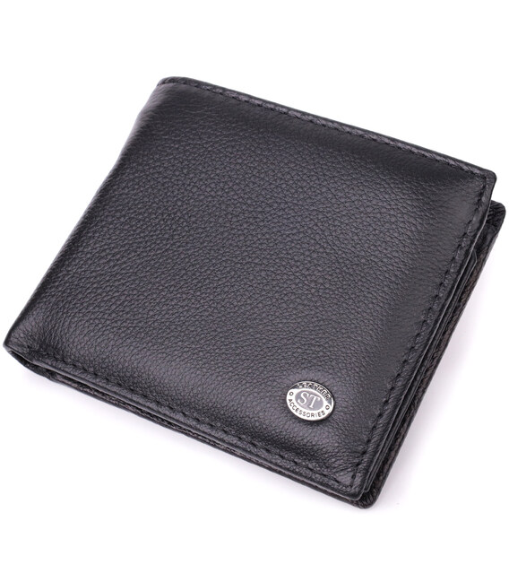 Стильный мужской кошелек из натуральной кожи ST Leather 22457 Черный фото, картинка, изображение