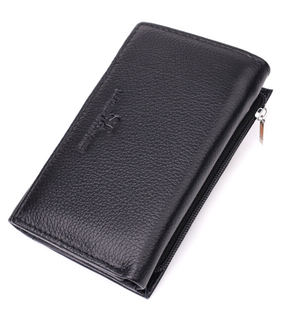 Кожаный женский кошелек в три сложения ST Leather 22488 Черный фото, картинка, изображение