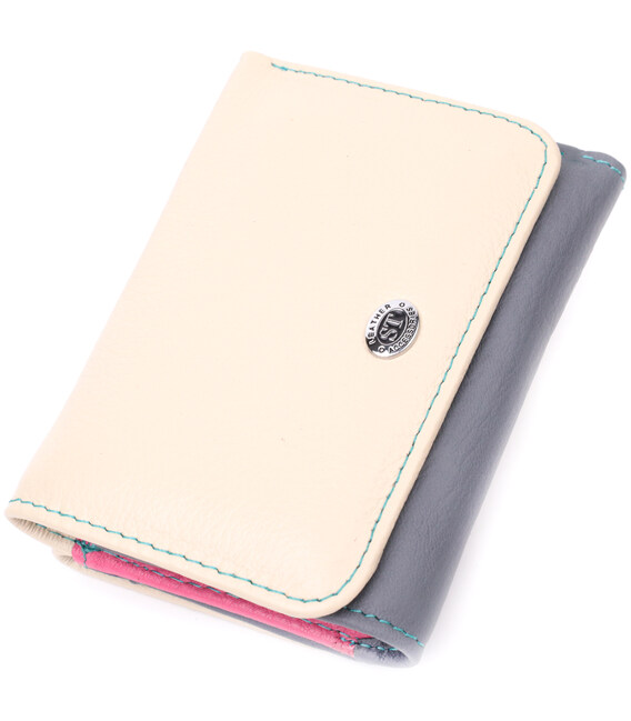 Стильный кошелек для девушек из натуральной кожи ST Leather 22495 Разноцветный фото, картинка, изображение