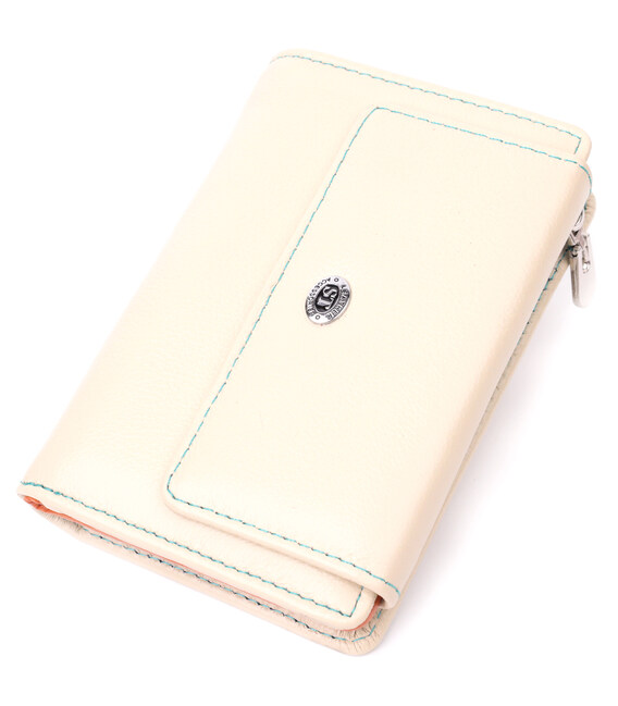 Місткий гаманець для жінок із натуральної шкіри ST Leather 22500 Білий картинка, зображення, фото