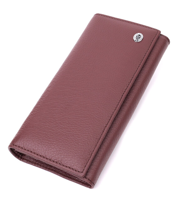 Женский кошелек горизонтального формата из натуральной кожи ST Leather 22515 Бордовый фото, картинка, изображение