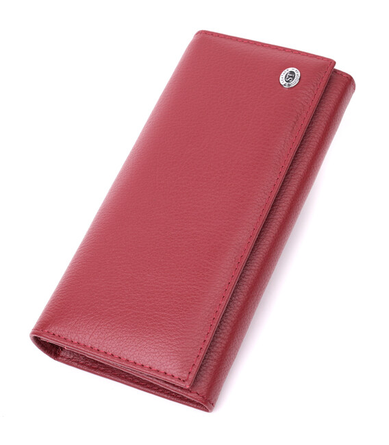 Горизонтальный женский кошелек из натуральной кожи ST Leather 22516 Бордовый фото, картинка, изображение