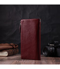 Добротный женский кошелек-клатч с двумя молниями из натуральной кожи ST Leather 22528 Бордовый фото, картинка, изображение
