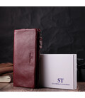 Добротный женский кошелек-клатч с двумя молниями из натуральной кожи ST Leather 22528 Бордовый фото, картинка, изображение