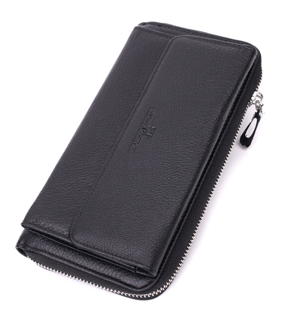 Функціональний гаманець-клатч унісекс з натуральної шкіри ST Leather 22529 Чорний картинка, зображення, фото