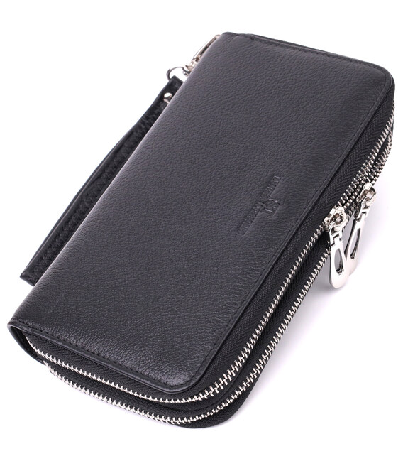 Мужской клатч на два отделения из натуральной кожи ST Leather 22531 Черный фото, картинка, изображение