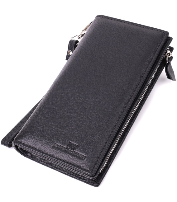 Вертикальный кошелек-клатч унисекс из натуральной кожи ST Leather 22532 Черный фото, картинка, изображение