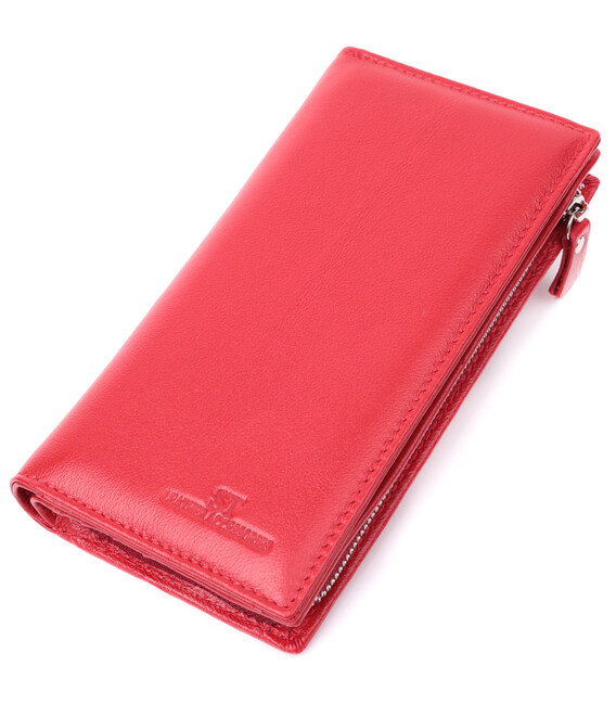 Яркий кошелек-клатч для стильных женщин из натуральной кожи ST Leather 22533 Красный фото, картинка, изображение
