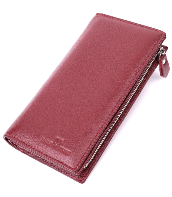 Современный кошелек-клатч для стильных женщин из натуральной кожи ST Leather 22534 Бордовый фото, картинка, изображение