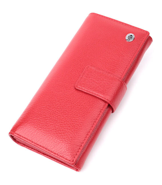 Женский кошелек на четыре отделения для купюр из натуральной кожи ST Leather 22549 Красный фото, картинка, изображение