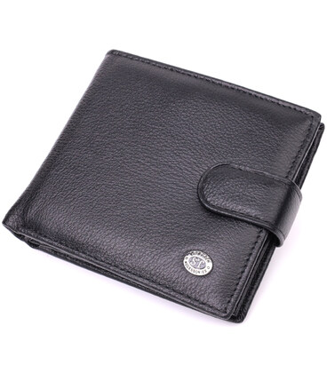 Мужской трендовый бумажник из натуральной кожи ST Leather 22553 Черный фото, картинка, изображение