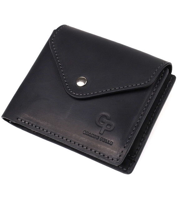Стильний гаманець із натуральної шкіри GRANDE PELLE 16802 Чорний картинка, зображення, фото