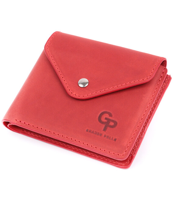 Женский кошелек из матовой натуральной кожи GRANDE PELLE 16804 Красный фото, картинка, изображение