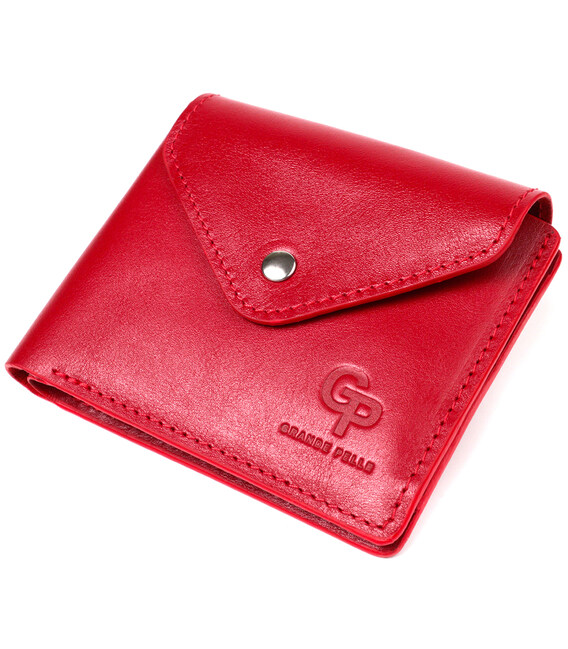 Жіночий гаманець із глянсової натуральної шкіри GRANDE PELLE 16808 Червоний картинка, зображення, фото