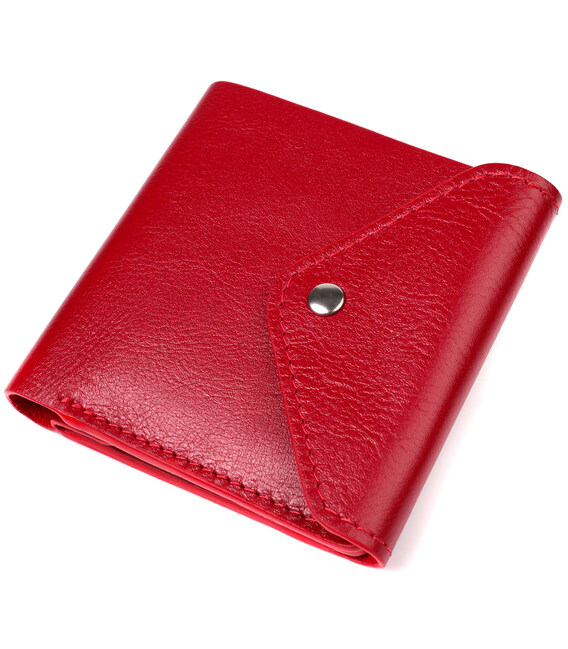 Яркий женский кошелек из глянцевой натуральной кожи GRANDE PELLE 16815 Красный фото, картинка, изображение