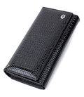 Лакированный кожаный кошелек с блоком для кредитных карт ST Leather 22683 Черный фото, картинка, изображение