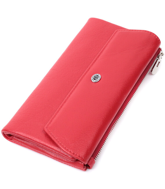 Портмоне для женщин с блоком для карт из натуральной кожи ST Leather 22699 Красный фото, картинка, изображение
