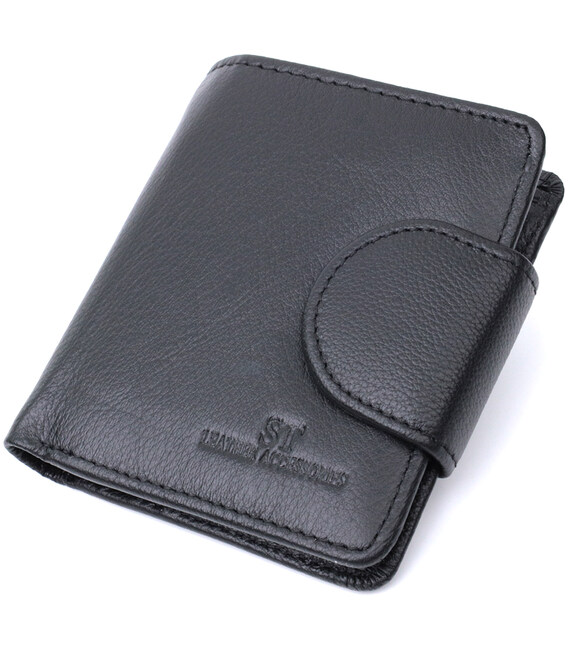 Вертикальный кошелек для женщин из натуральной кожи ST Leather 22701 Черный фото, картинка, изображение