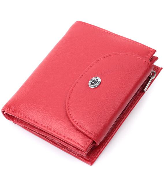 Яркий женский кошелек с монетницей из натуральной кожи ST Leather 22712 Красный фото, картинка, изображение