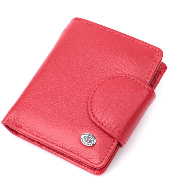 Яркий кошелек для женщин с карманом для монет из натуральной кожи ST Leather 22726 Красный фото, картинка, изображение