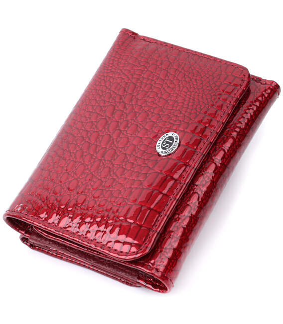Стильный женский фактурный кошелек из натуральной кожи ST Leather 22731 Красный фото, картинка, изображение