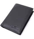 Мужское кожаное портмоне для карт купюр и монет ST Leather 22733 Черное фото, картинка, изображение