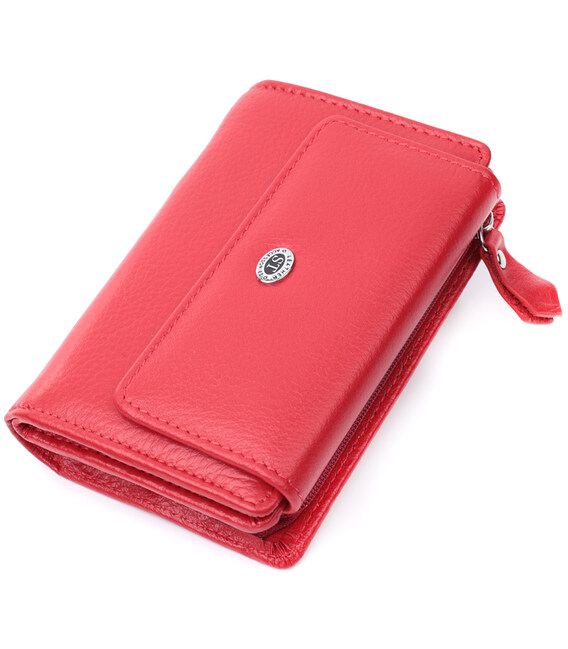 Идеальный кошелек с монетницей из натуральной кожи ST Leather 22739 Красный фото, картинка, изображение