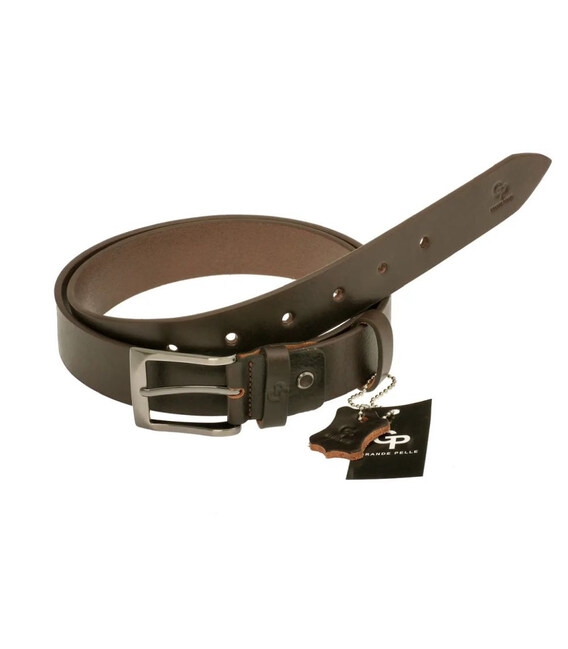 Шкіряний ремінь GP Grande Pelle 313011200 коричневий 35мм фото, картинка, изображение