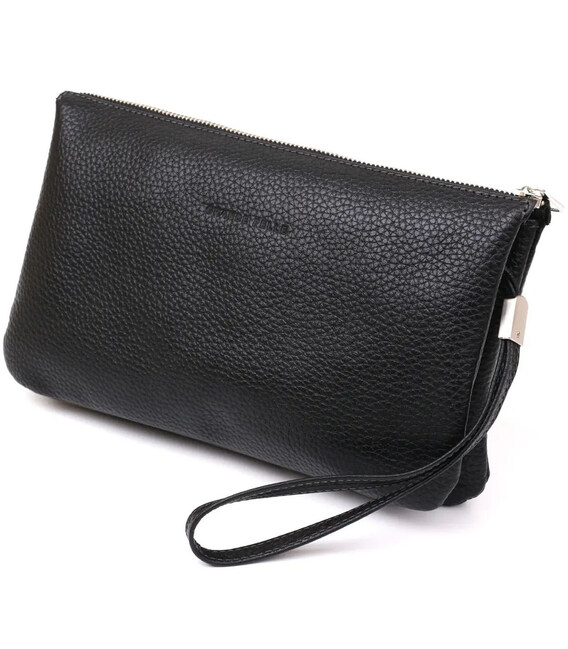 Барсетка чоловіча клатч 705710, чорна фактурна шкіра Grande Pelle картинка, зображення, фото