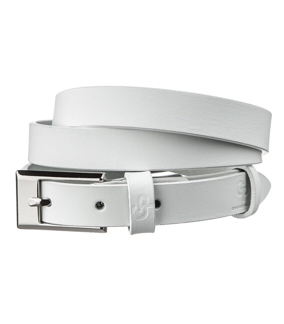 Ремень тонкий женский GRANDE PELLE 11252 Белый фото, картинка, изображение