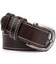Ремень унисекс со строчкой по краям Vintage 20125 Темно-коричневый фото, картинка, изображение