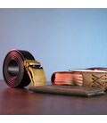 Ремень из натуральной кожи с ретро латунной автоматической пряжкой Vintage 20219 Черный фото, картинка, изображение