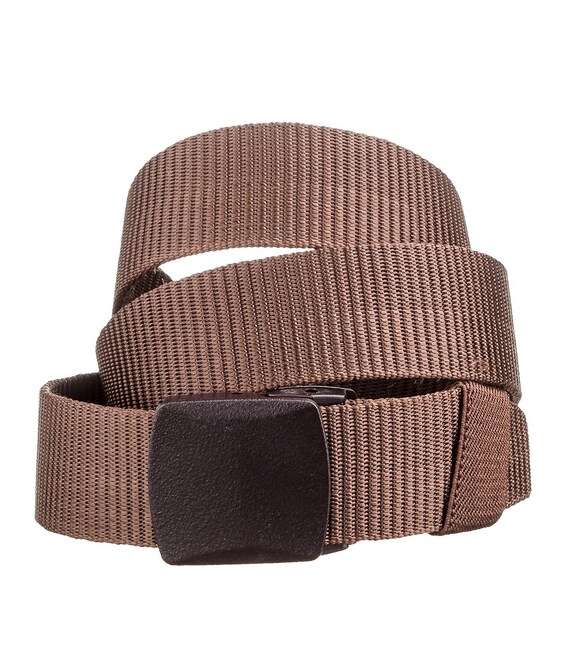 Тканевый мужской ремень Vintage 20229 Коричневый фото, картинка, изображение