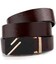 Ремень мужской с золотистой пряжкой и черной вставкой Vintage 20324 Коричневый фото, картинка, изображение