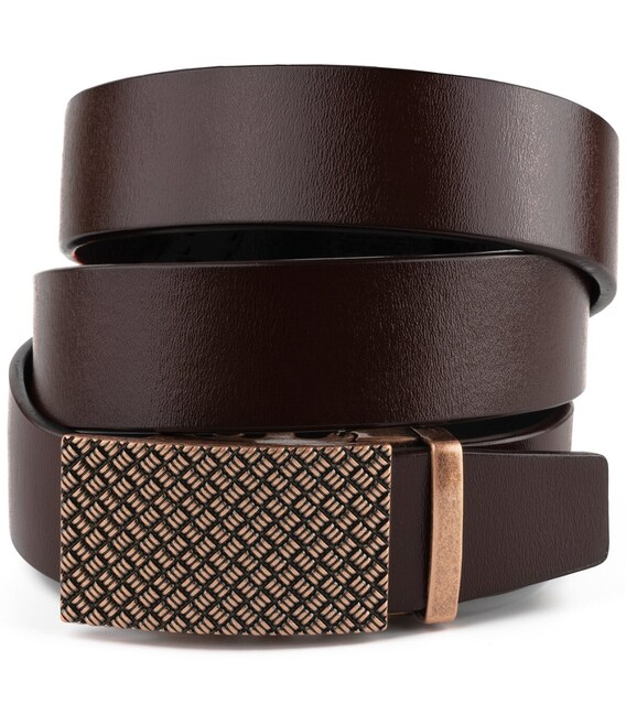 Ремінь чоловічий з пряжкою светр Vintage 20265 Коричневий картинка, зображення, фото