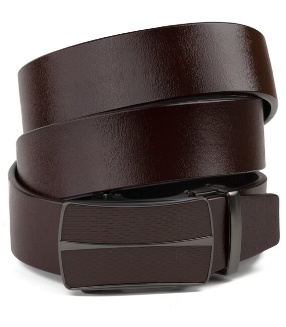 Ремень мужской с автоматической пряжкой Vintage 20305 Коричневый фото, картинка, изображение