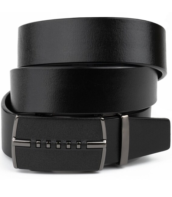 Ремень мужской с пряжкой автомат матовой Vintage 20318 Черный фото, картинка, изображение