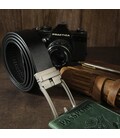 Ремень мужской со стильной пряжкой Vintage 20268 Черный фото, картинка, изображение