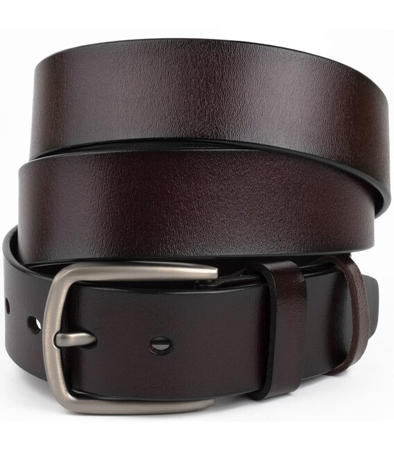 Ремень мужской с затемненной пряжкой механика Vintage 20315 Коричневый фото, картинка, изображение