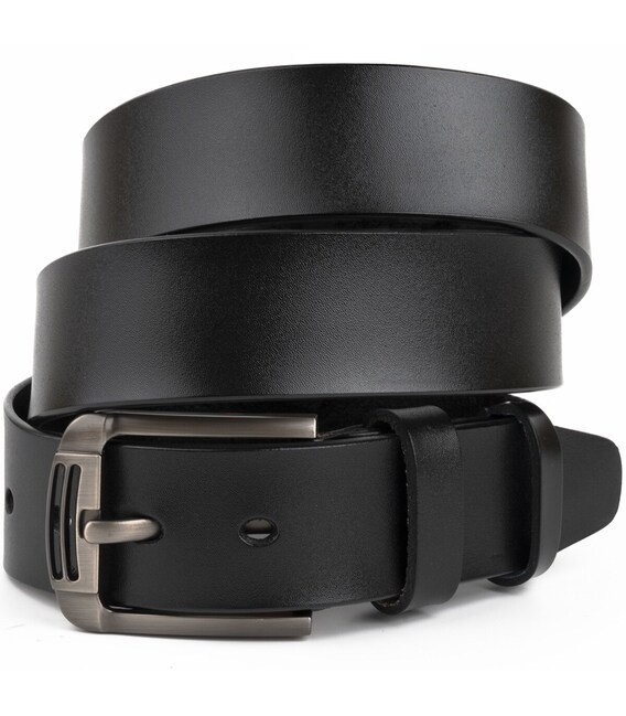 Ремень мужской с затемненной пряжкой механика Vintage 20314 Черный фото, картинка, изображение