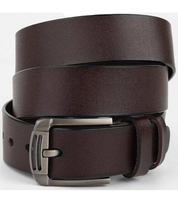 Ремінь чоловічий з затемненою пряжкою механіка Vintage 20313 Коричневий картинка, зображення, фото