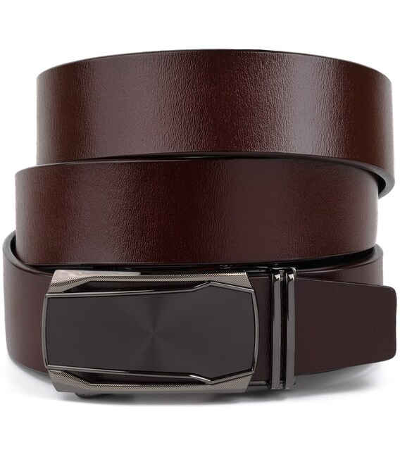 Ремень мужской c матовой вставкой на пряжке Vintage 20278 Коричневый фото, картинка, изображение