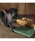 Ремень мужской c пряжкой в виде буквы G Vintage 20288 Коричневый фото, картинка, изображение