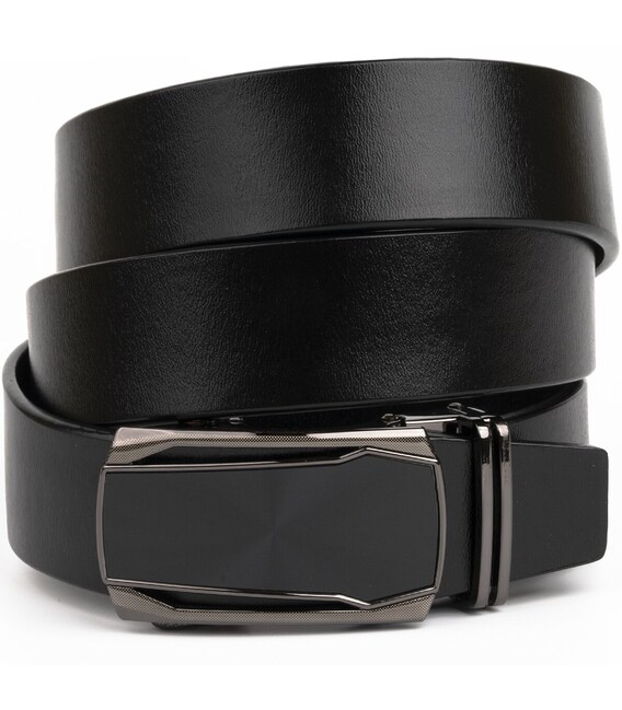 Ремень мужской c рамкой из затемненного металла Vintage 20277 Черный фото, картинка, изображение