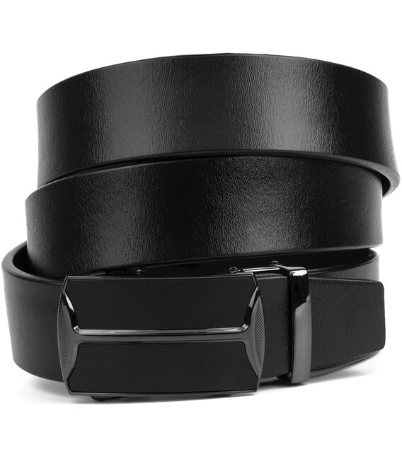 Ремень мужской c затемненным матовым металлом Vintage 20267 Черный фото, картинка, изображение