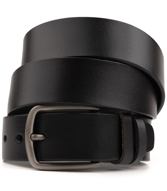 Ремень мужской с классической пряжкой механика Vintage 20316 Черный фото, картинка, изображение